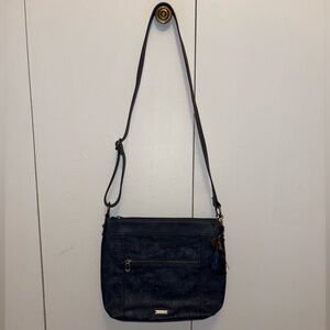 Sakroots Arcadia Navy Blue Recycled Vegan Leather Crossbody Bag NWOT